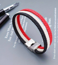 Schwarz Weiss Rot Armband