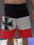 Schwarz Weiss Rot Eisernes Kreuz Badehose Kurze Hose